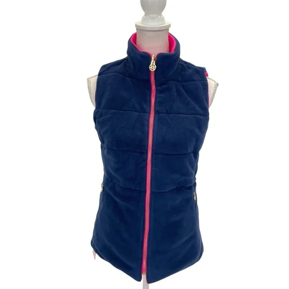 NWT Lilly Pulitzer Brooklee Reversible Vest Small Pink/Navy - Picture 9 of 16
